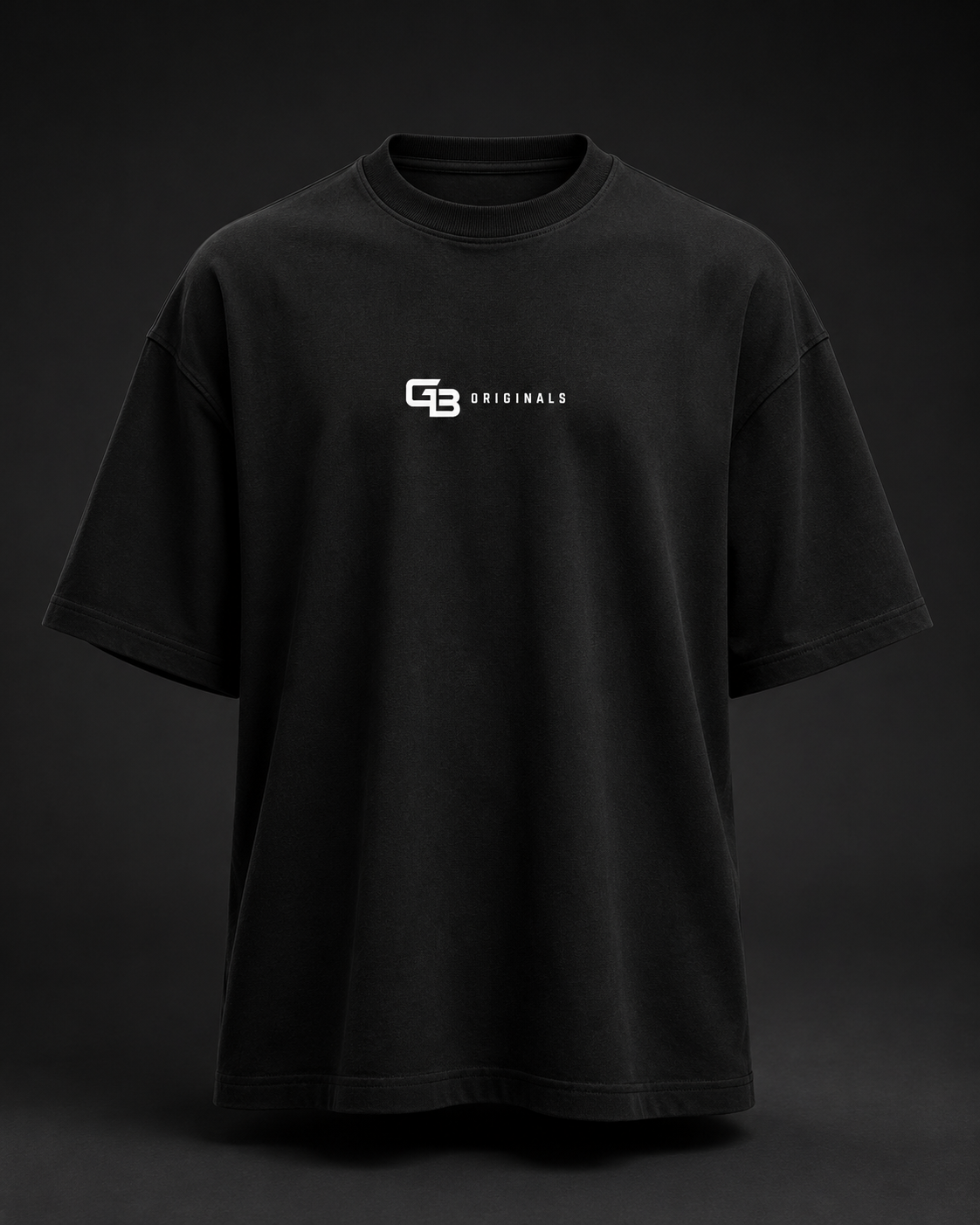 GB Originals YIHP Girl Oversize Shirt in Schwarz – Vorderseite mit kleinem weißem Brustlogo